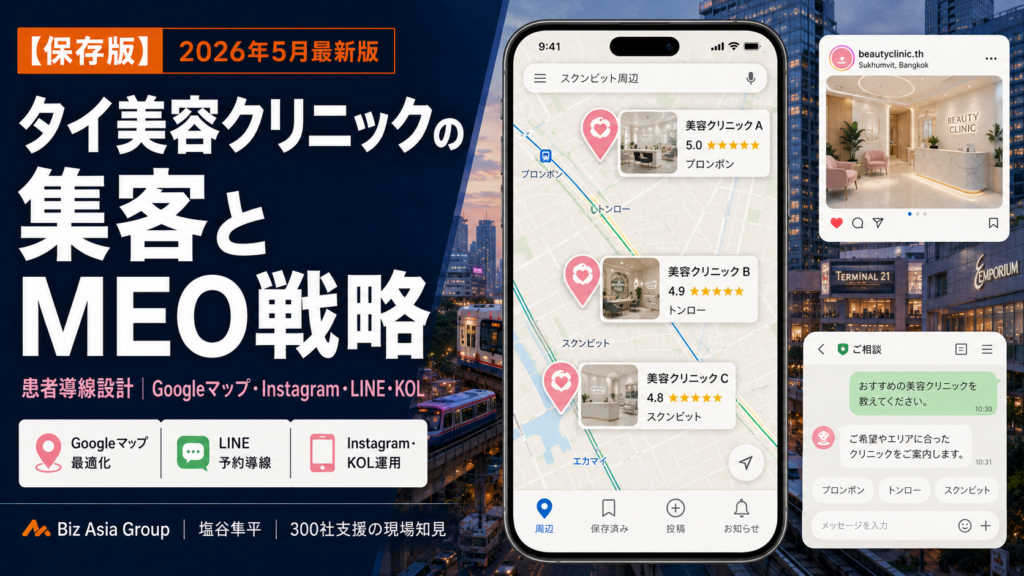 タイ美容クリニックの集客とMEO戦略｜患者導線設計（Googleマップ・Instagram・LINE・KOL） - Biz Asia Group