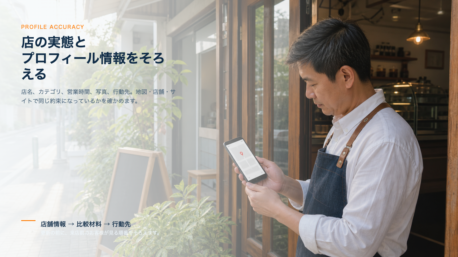 店舗の実態とGoogleマップ上の情報を確認するタイの店主